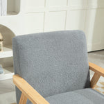 Accent Chair With Wood Frame, Cashmere, Grey