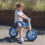My First Wooden Balance Bike, Push And Go - Blue