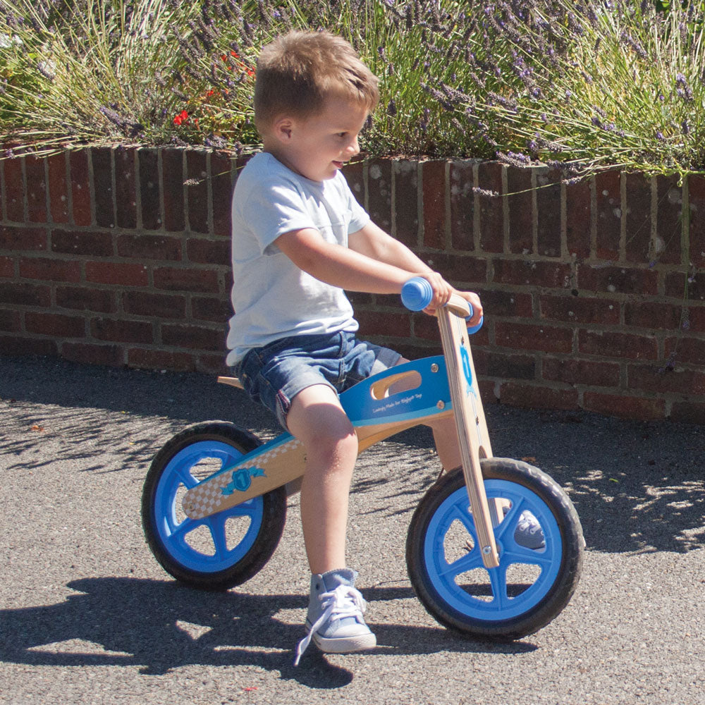 My First Wooden Balance Bike, Push And Go - Blue