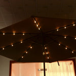 Parasol Patio Umbrella W/ Led Light Crank | Brown