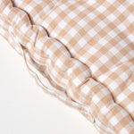 Cotton Gingham Check Floor Cushion | 50cm x 50cm | Beige