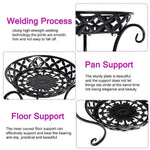 2 Tier White Tall Vintage Metal Plant Stand Indoor Outdoor Corner Plant Pot Holder 64cm H Decorative Flower Shelf | Black