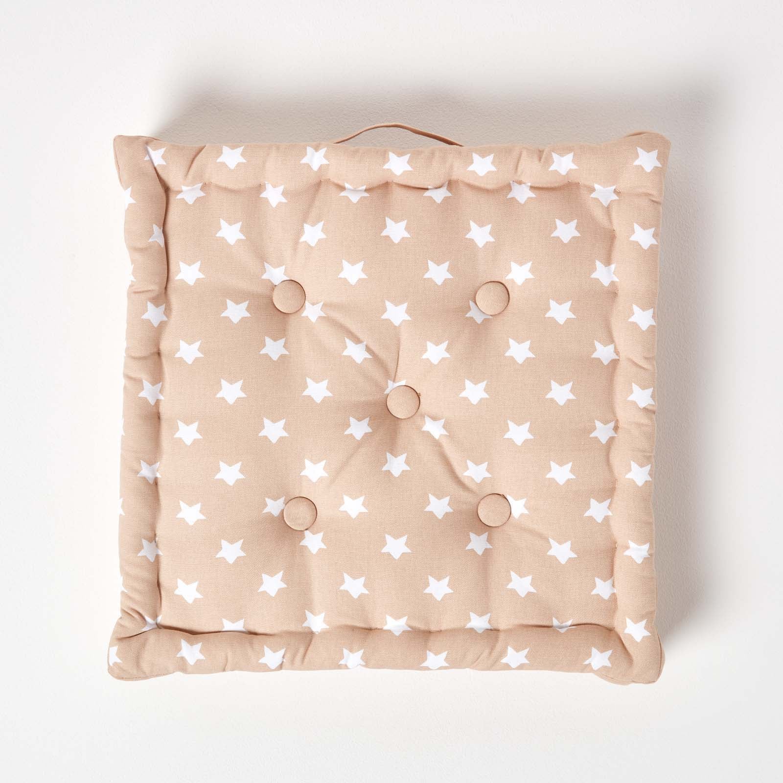 Cotton Stars Floor Cushion | 40cm x 40cm | Beige