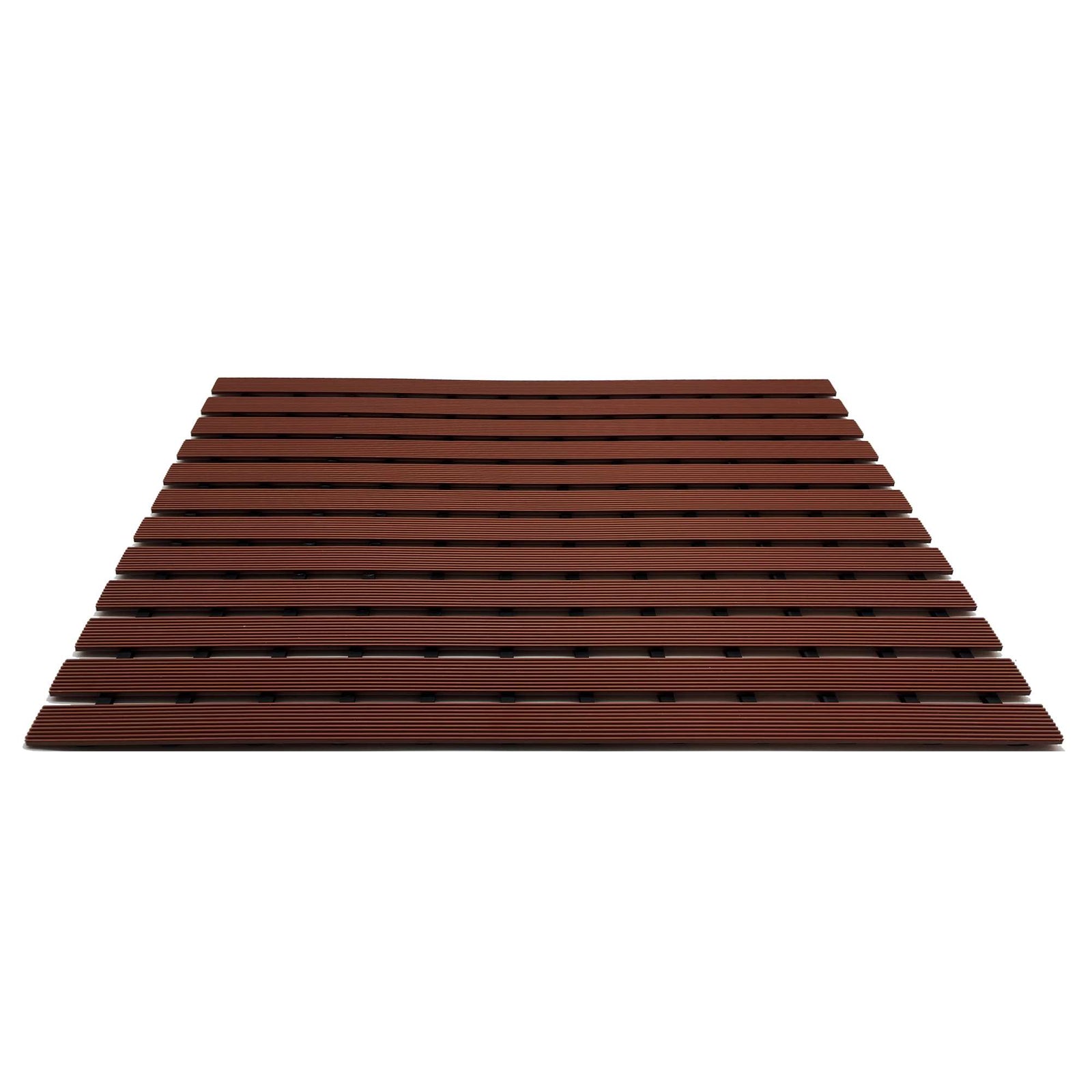 Non-slip Pvc Duckboard Shower Mat  - 61cm X 43cm | Brown