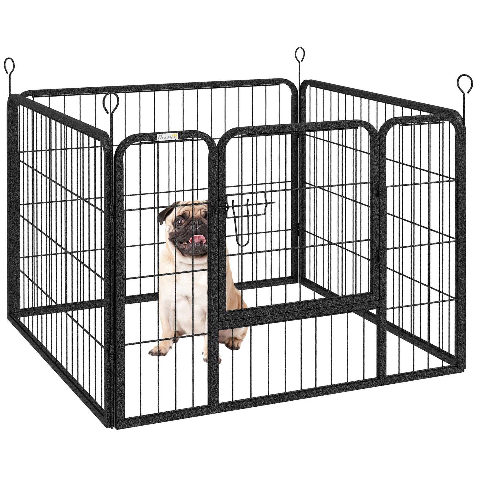 Metal Pet Playpen Dog Kennel W/door Latches In/outdoor Use 82lx82wx60hcm