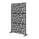 Metal Outdoor Privacy Screen 90cm X 180cm - Maze | 180cm x 90cm | Black