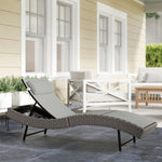Rattan Sun Lounger With 5 Position Back, Texteline Seat | Light Grey