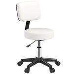 Adjustable Swivel Salon Chair Padded Seat Back 5 Wheels | One Size | White