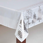 Silver Forest Christmas Table Cloth | 132 x 178cm | Silver