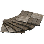 27 Pcs Brown Outdoor Flooring Tiles 30x30 Cm, 2.5㎡ Pack | Charcoal Gray