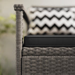 160l Rattan Garden Storage Bench, Cushioned Outdoor Bench
