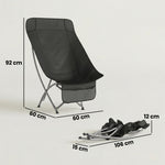 Camping Chair Portable With Side Pocket | Black