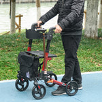 4 Wheel Rollator Walker With Seat And Bags Adjustable | One Size | Red