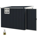 7.6 X 4ft Outdoor Garden Storage Shed With Window | Dark Grey