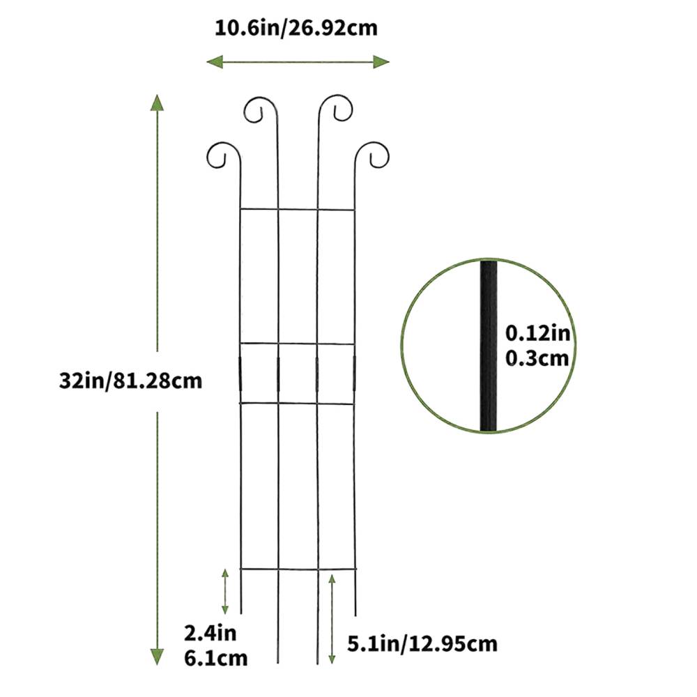 4-pack Metal Garden Fence Panels, Outdoor Border Fencing With Scroll Design, Rust-resistant Wire Lawn Edging