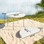 Outsunny 4ft Picnic Table Folding Heavy Duty, White