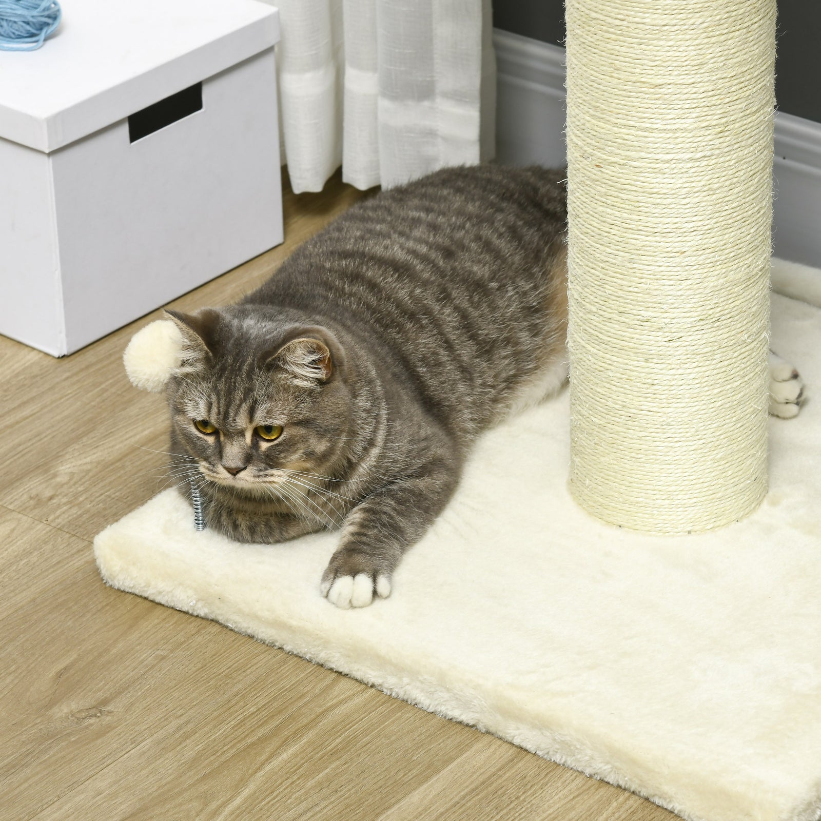 Cat Tree For Indoor Cats Kitten Tower W/ Sisal Scratching Post - Cream
