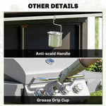 4+1 Burner Gas BBQ Grill with Side Burner, 14.5 kW Gas Grill