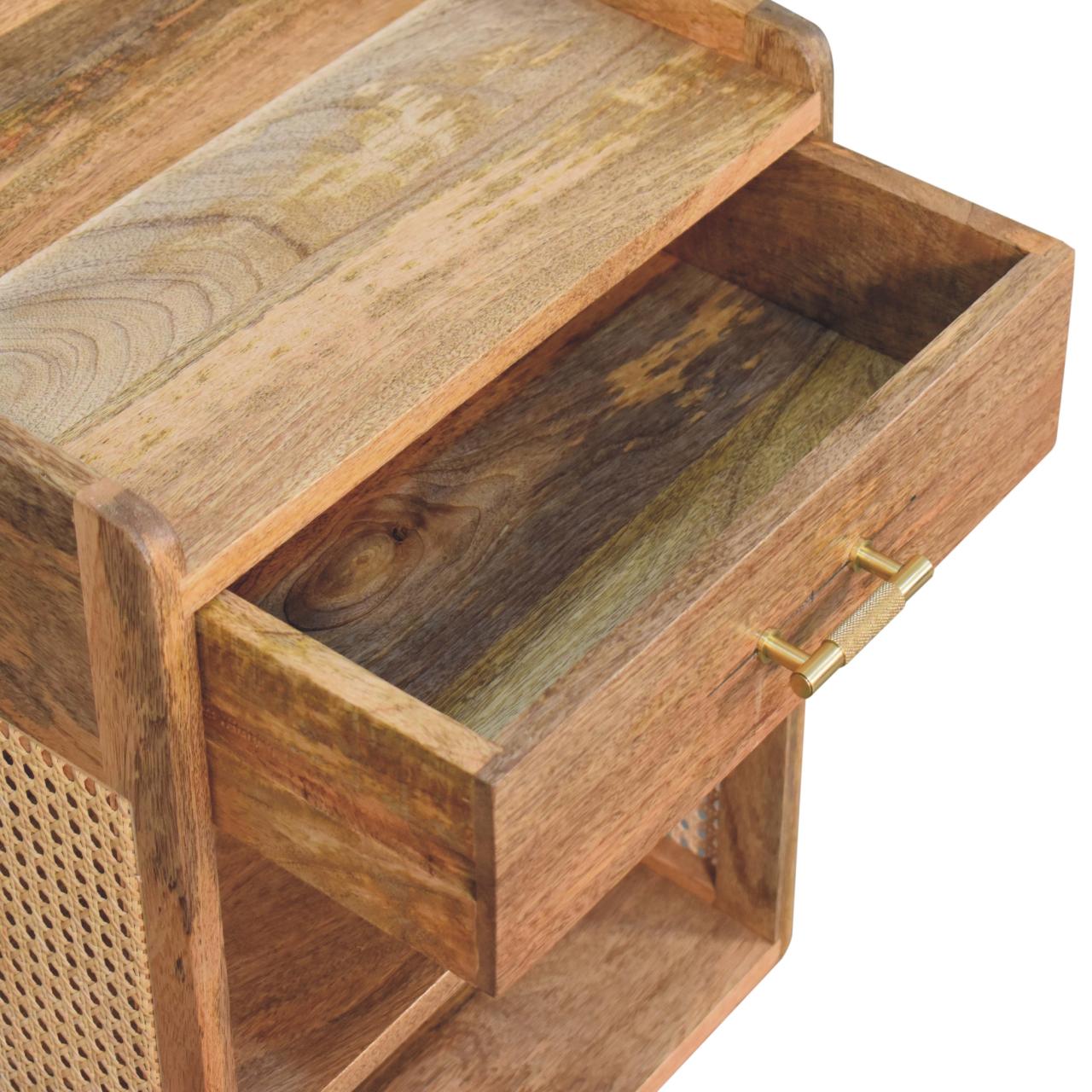 Solid Wood Larissa T-bar Open Bedside