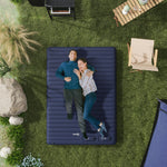 Double Air Bed With Foot Pump Inflatable Mattress | Blue