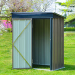 Metal Garden Shed 3x5ft Outdoor Storage Yard Tool Shed Tool Box Lockable | Small | Brown
