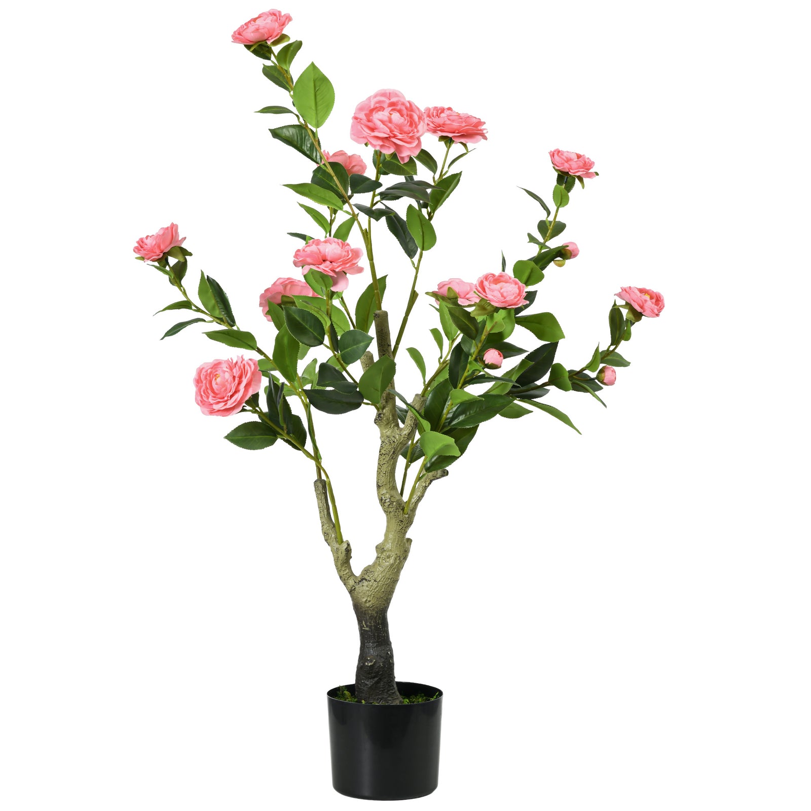 95cm Potted Artificial Plants Camellia Flower Pink