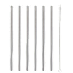 Reusable Straws Brush Drinks Set Stainless Steel 6pcs