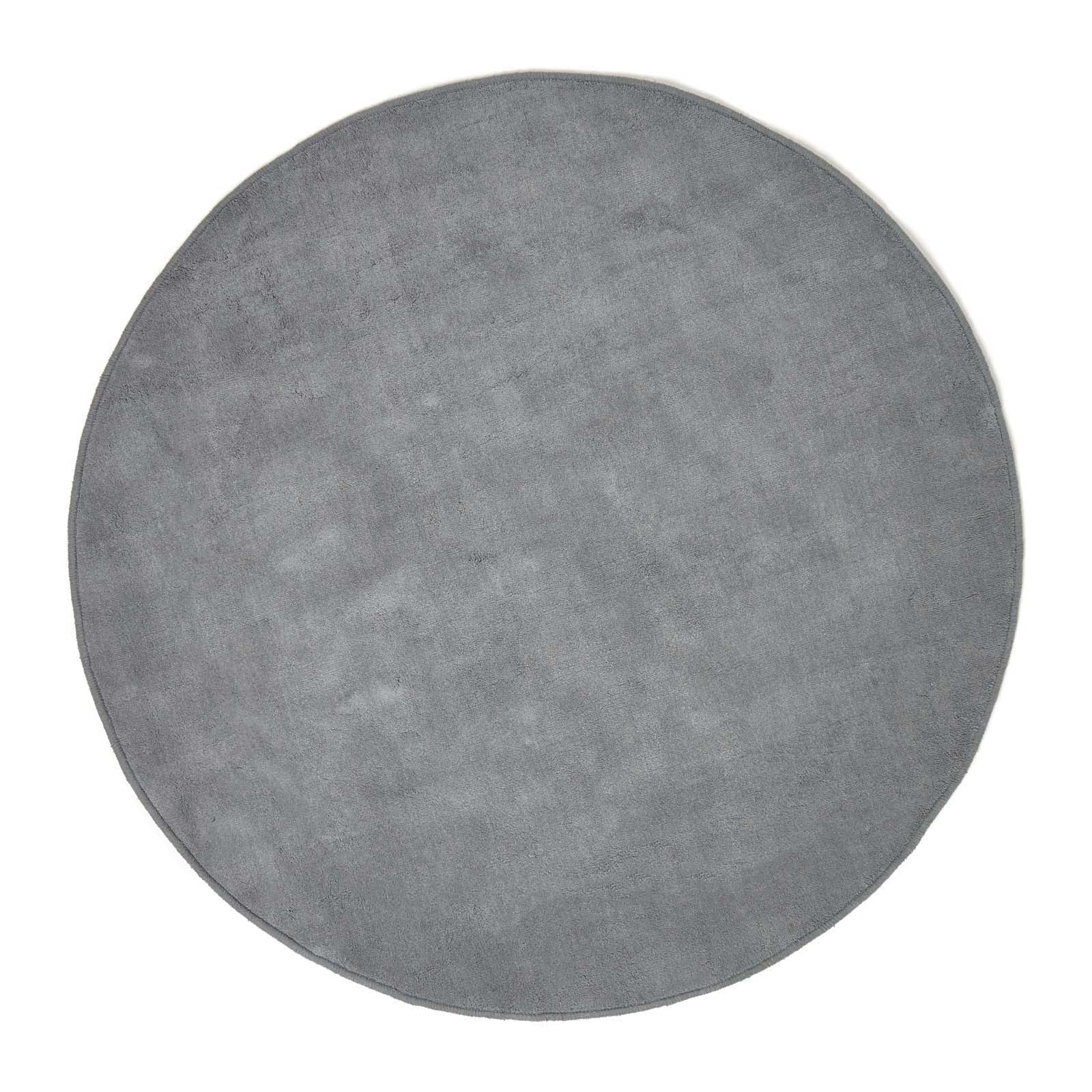 Hand Tufted Plain Cotton Large Round Rug | 70cm x 70cm | Grey