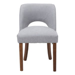 Set Of 2 Chenille Upholstered Dining Chairs | Grey