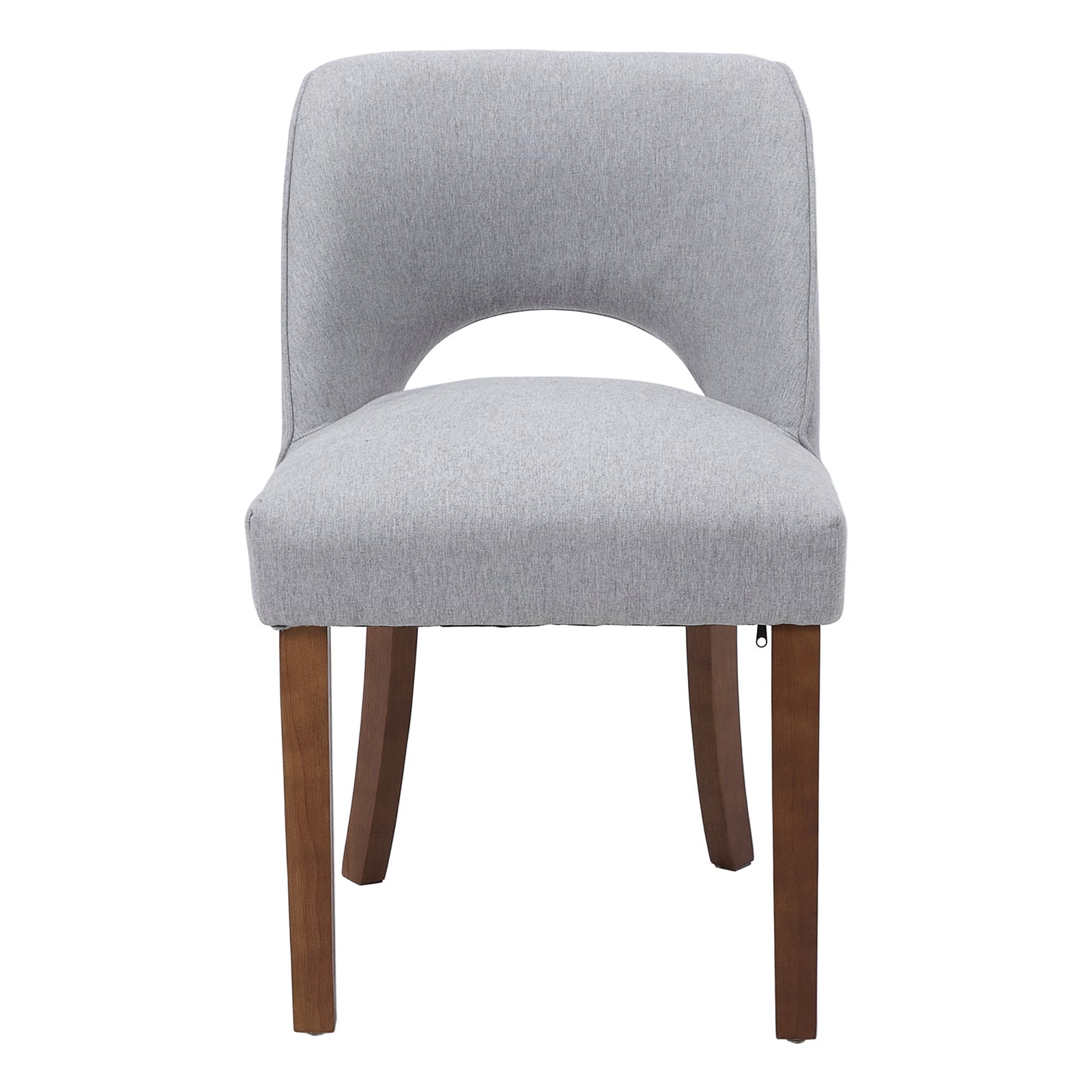 Set Of 2 Chenille Upholstered Dining Chairs | Grey