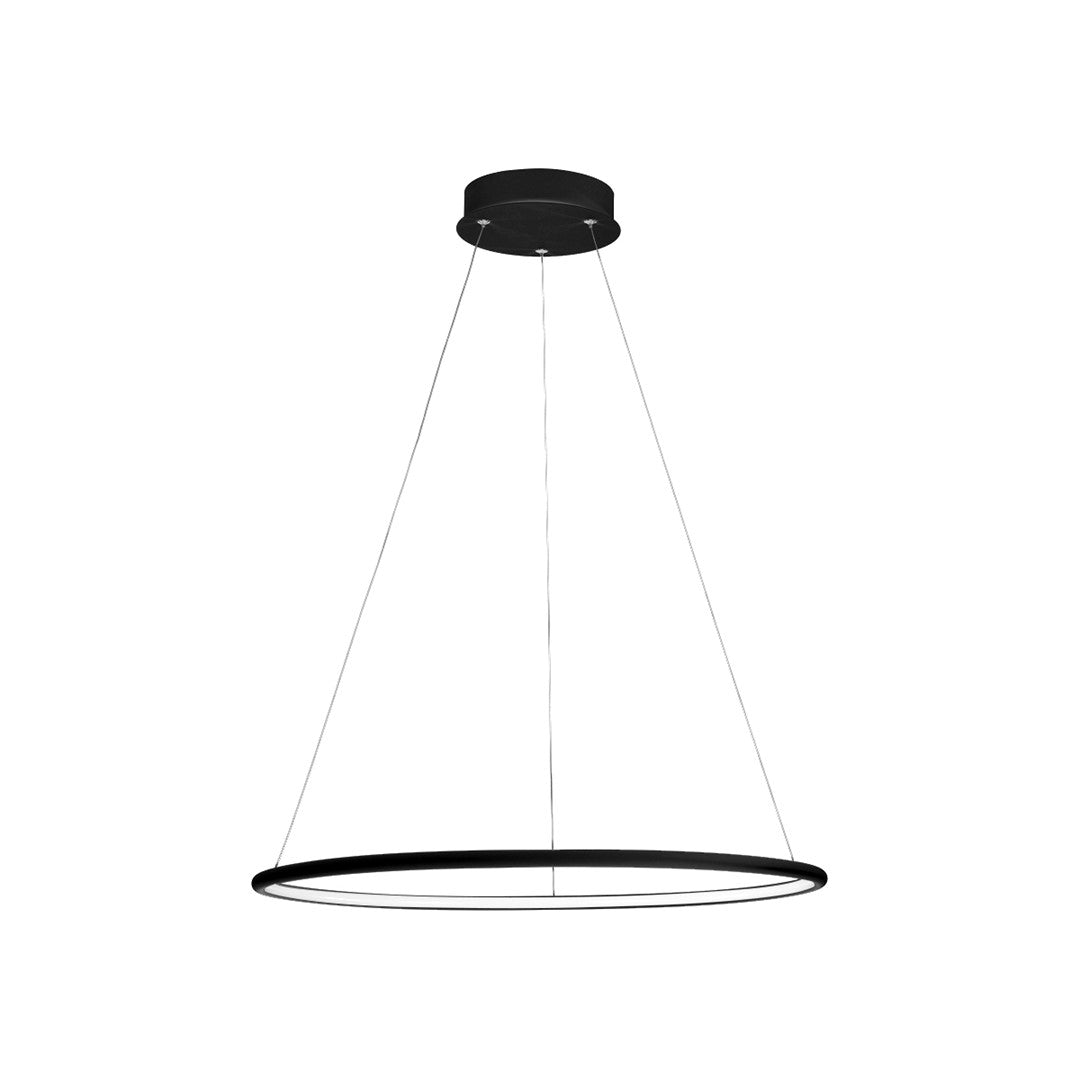 Orion 40cm Led Pendant 22w(100w) Modern Black Circular Design With Highly Efficient Light Source Included