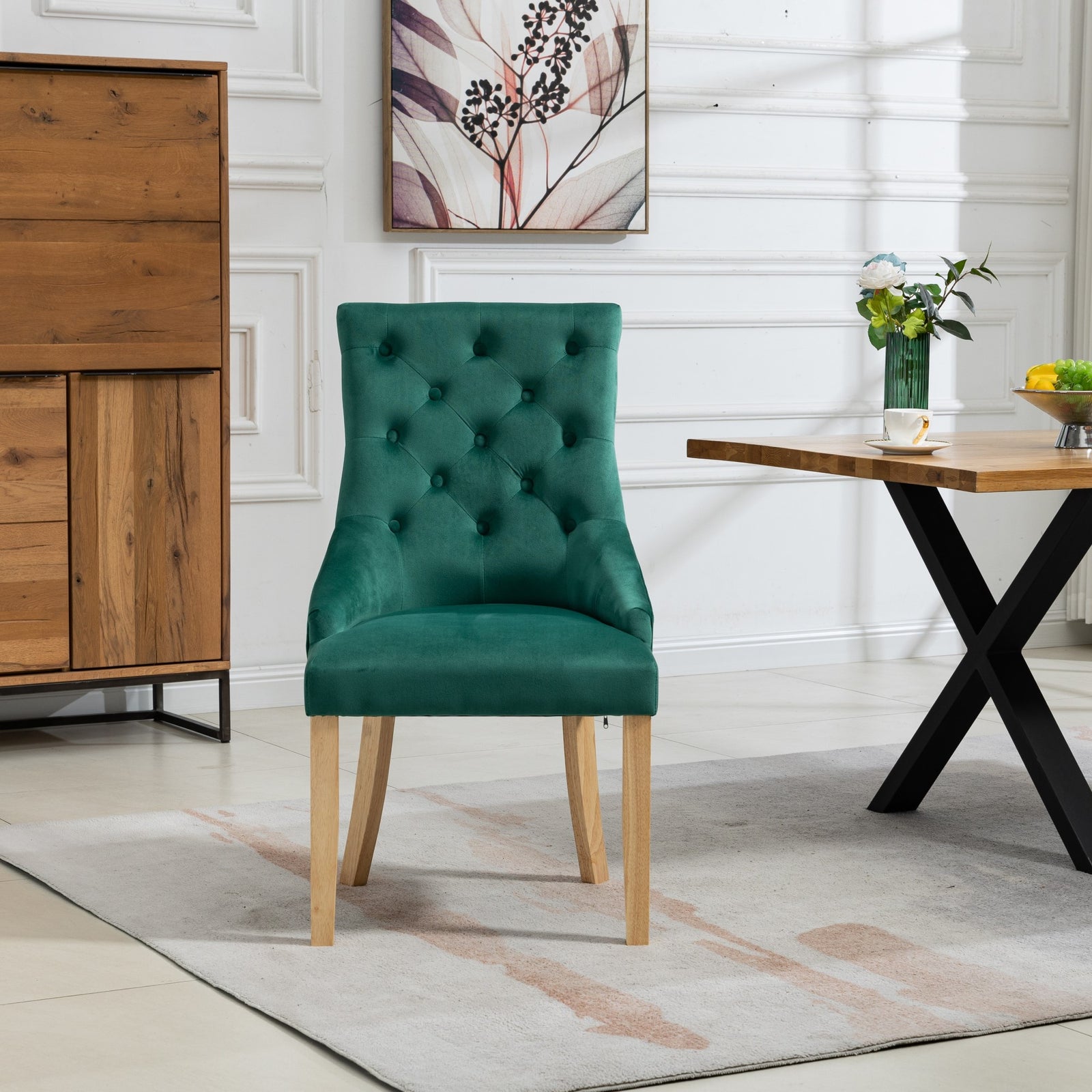 Set Of 2 Ravenna Velvet Dining Chairs | Green