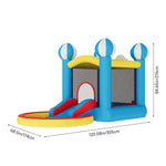 Inflatable Bouncy Castle With Hot Air Balloon Print, Kids Jumping Castle With Slide, Heavy-duty Oxford Fabric, 370w Blower Included