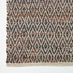 Real Leather Handwoven Diamond Pattern Rug | 150cm x 95cm | Brown