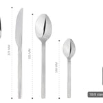 Cutlery Set Fork Spoon Sets Anydate Nordic Stripes | Set of 16 | Silver
