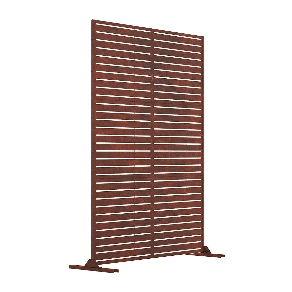 Metal Outdoor Privacy Screen 90cm X 180cm - Slats | 180cm x 90cm | Rust