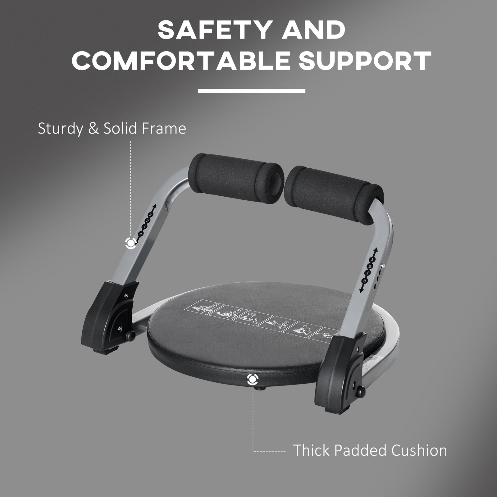 Foldable Ab Machine Abs Trainer | Black