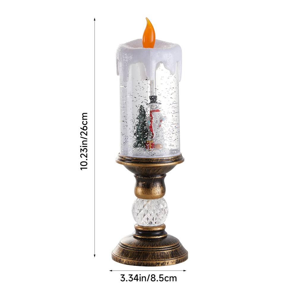 Christmas Led Candle Ornament With Snowman Design – Festive Holiday Decoration