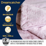 Blanket Throw Soft Faux Fur 160 X 130cm Fleece Overblanket Fluffy Blanket  For Sofa & Beds | L | Pink