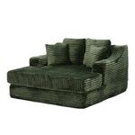 Corduroy Chaise Lounge Sofa Bed | Green