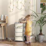 Kids Storage Units With Drawers 4 Tier Chest Dresser Tower | Cream