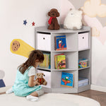 Kids Storage Cabinet Corner Organizer With Anti-tipping Hardware Drawer | Gray