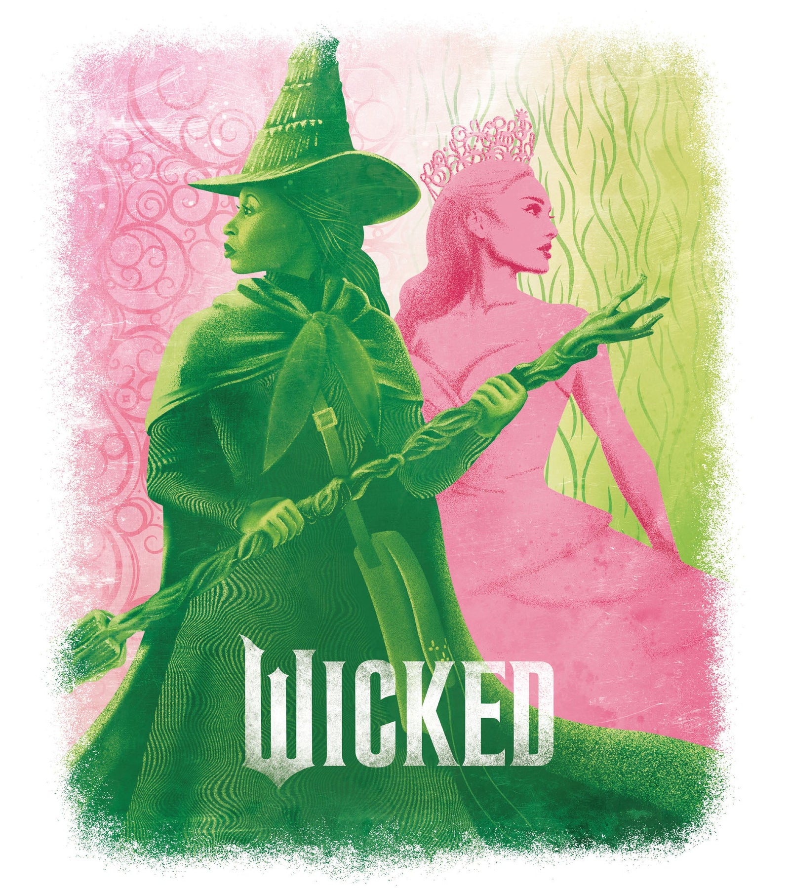 Glinda And Elphaba Illustrated Card Official Product
