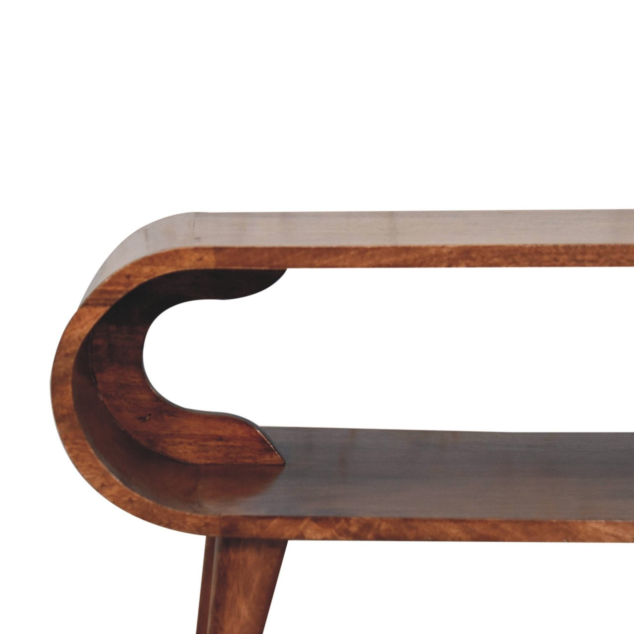Solid Wood Amaya Nordic Style Honey Caramel Coffee Table, Open Slot, Light Brown