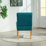 Corina Velvet Fabric Armless Accent Chair | Teal