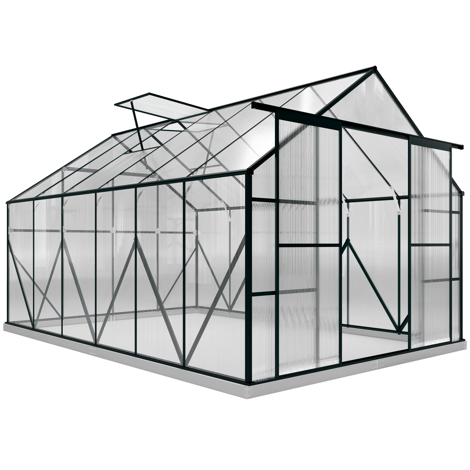 Polycarbonate Greenhouse W/ Sliding Door & Vent