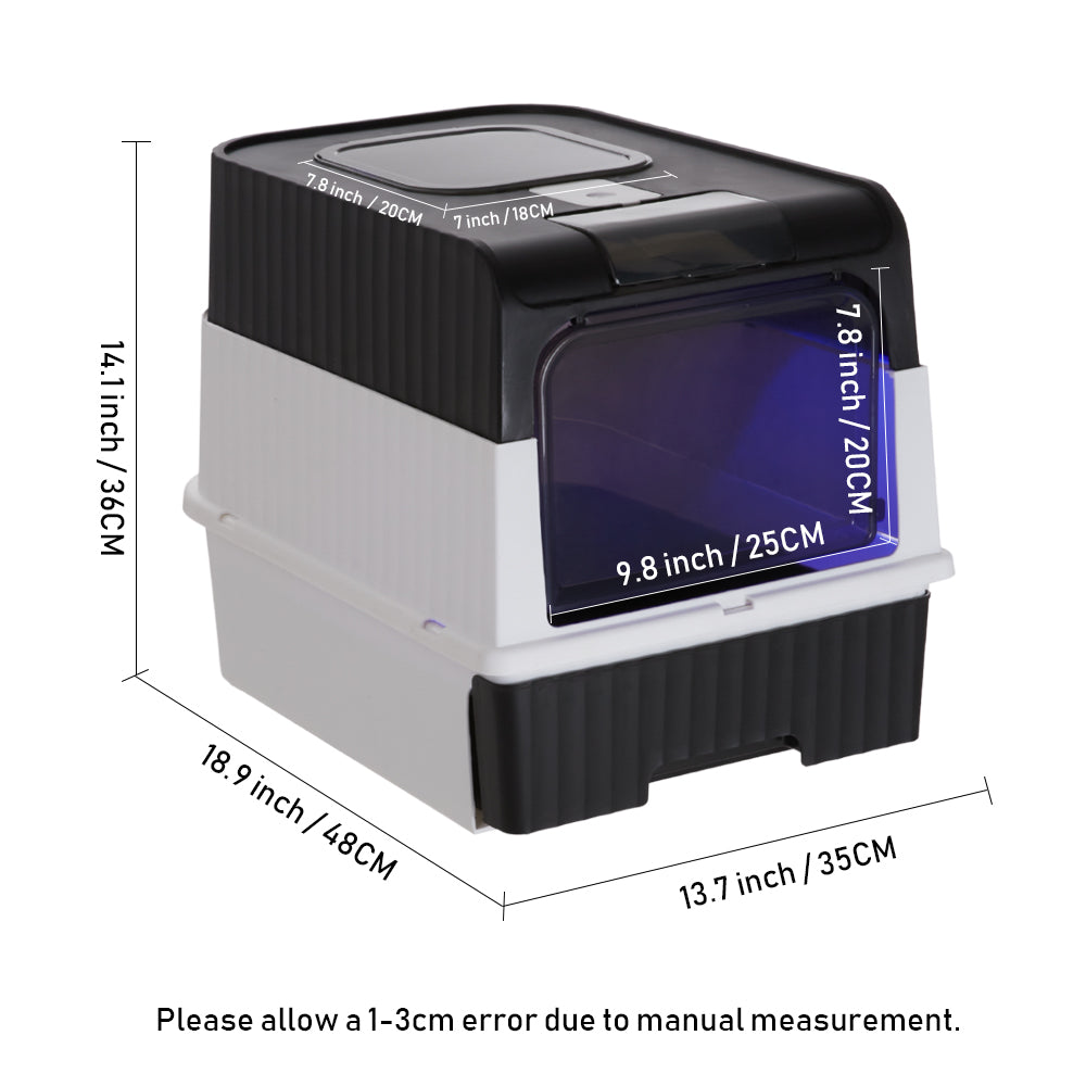 Large Enclosed Cat Litter Box With Disinfection Light