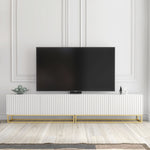 Ripple Duo Tv Unit 200cm - Fluted Design | White