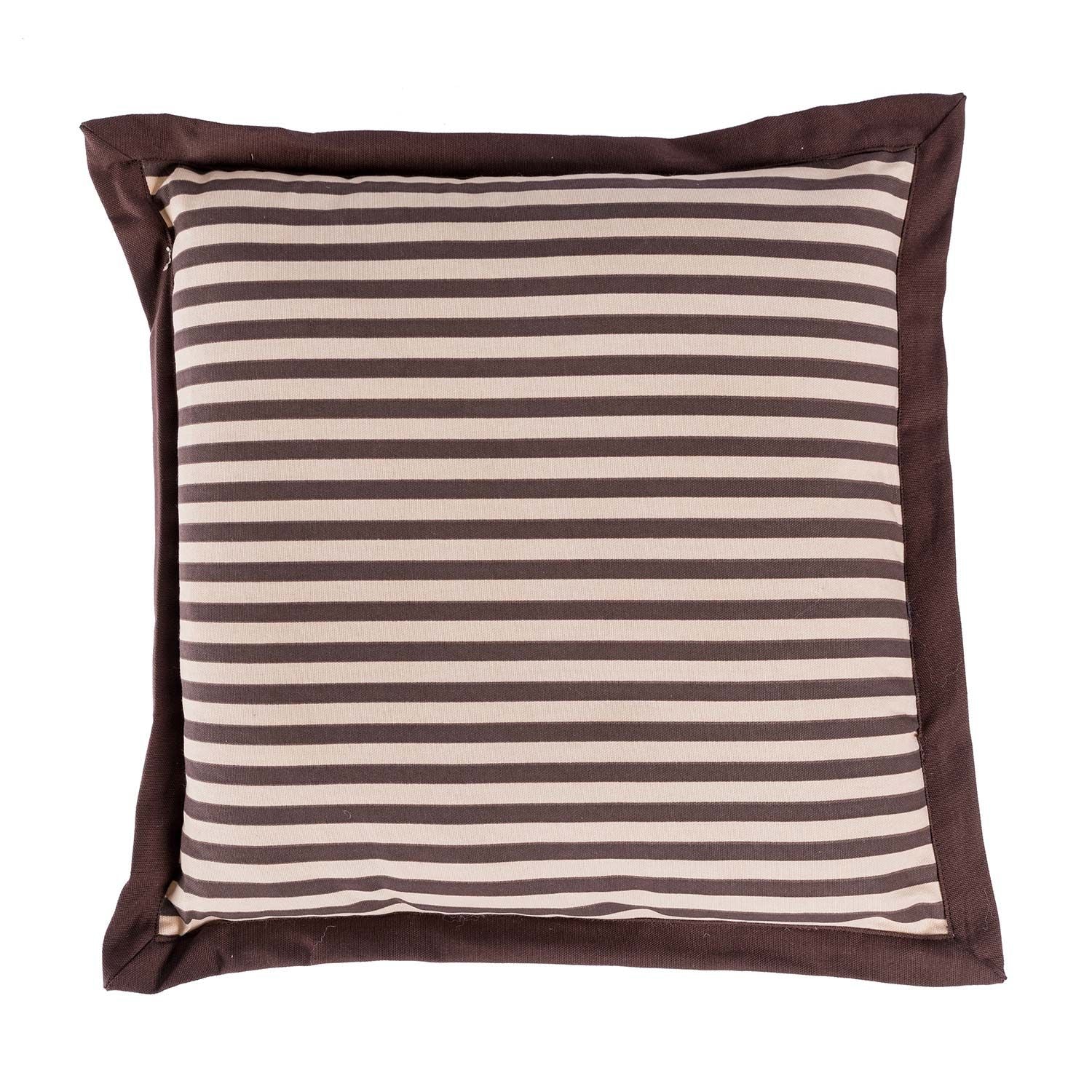 Striped Chair Seat Pad | 40cm x 40cm | Chocolate Brown