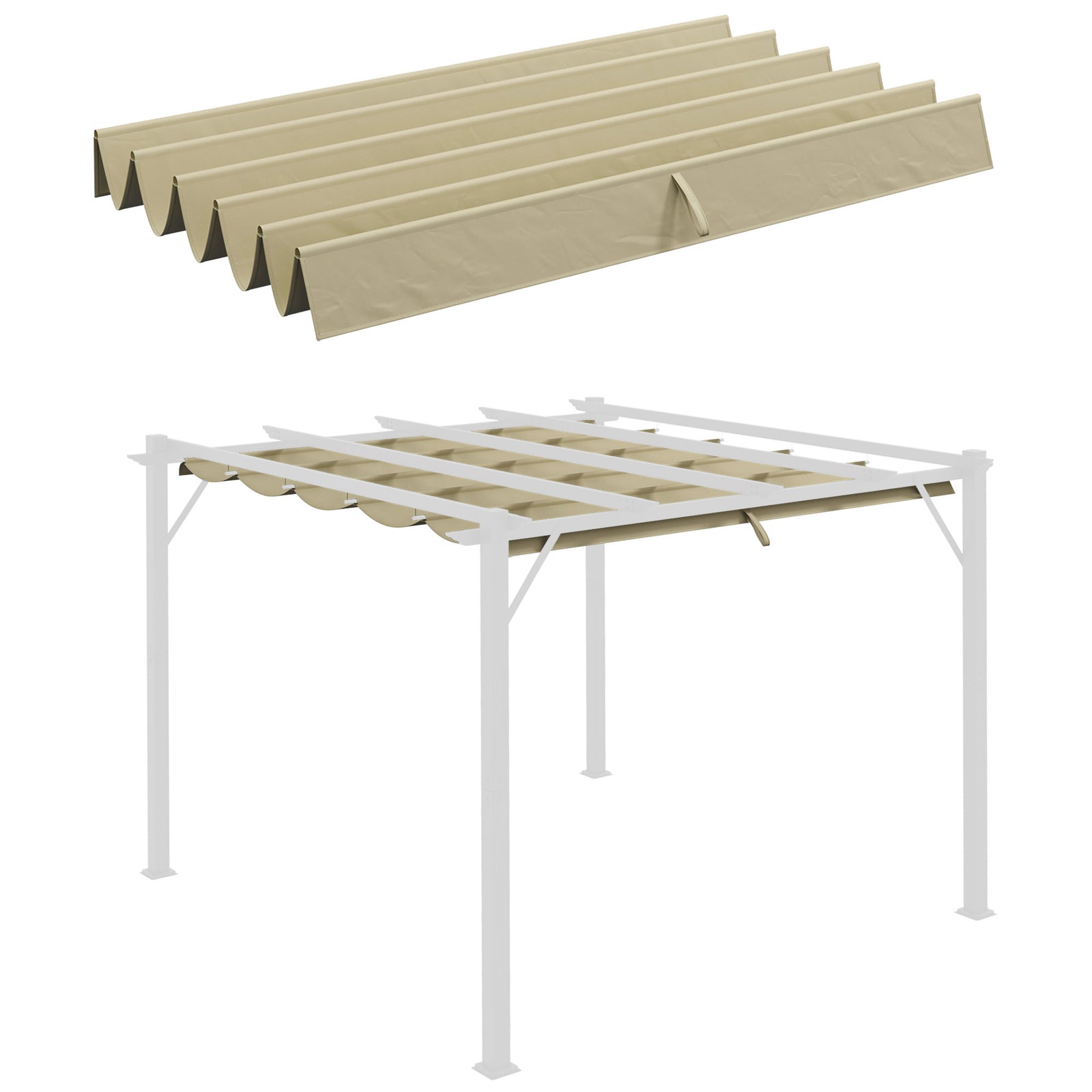 Pergola Cover For 3 X 3m Pergola, Replacement Canopy Only | Beige